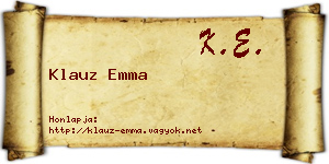 Klauz Emma névjegykártya