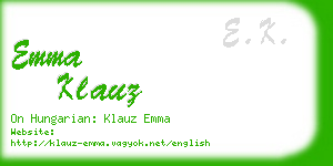 emma klauz business card